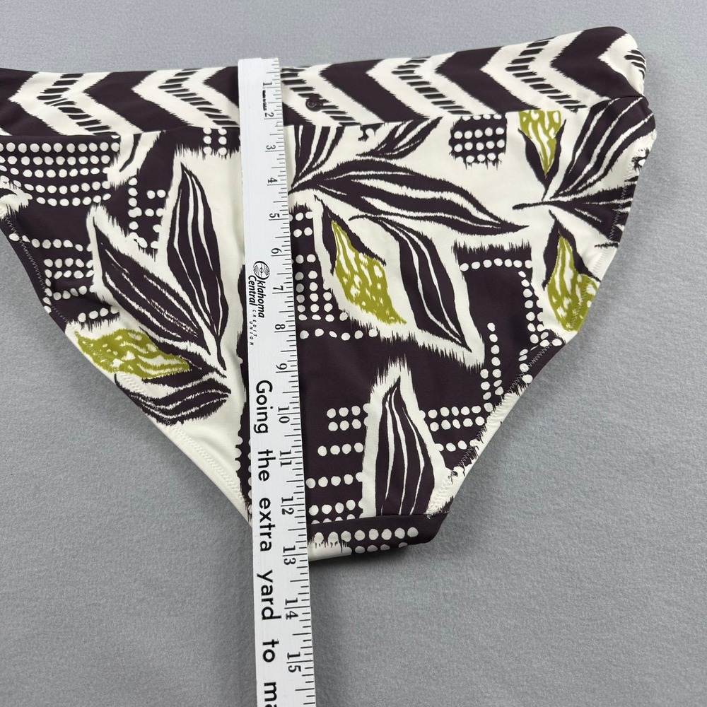 Calia Womens Size XL Bikini Bottom Brown White Topical Dots Wide Banded High Leg - Picture 4 of 9